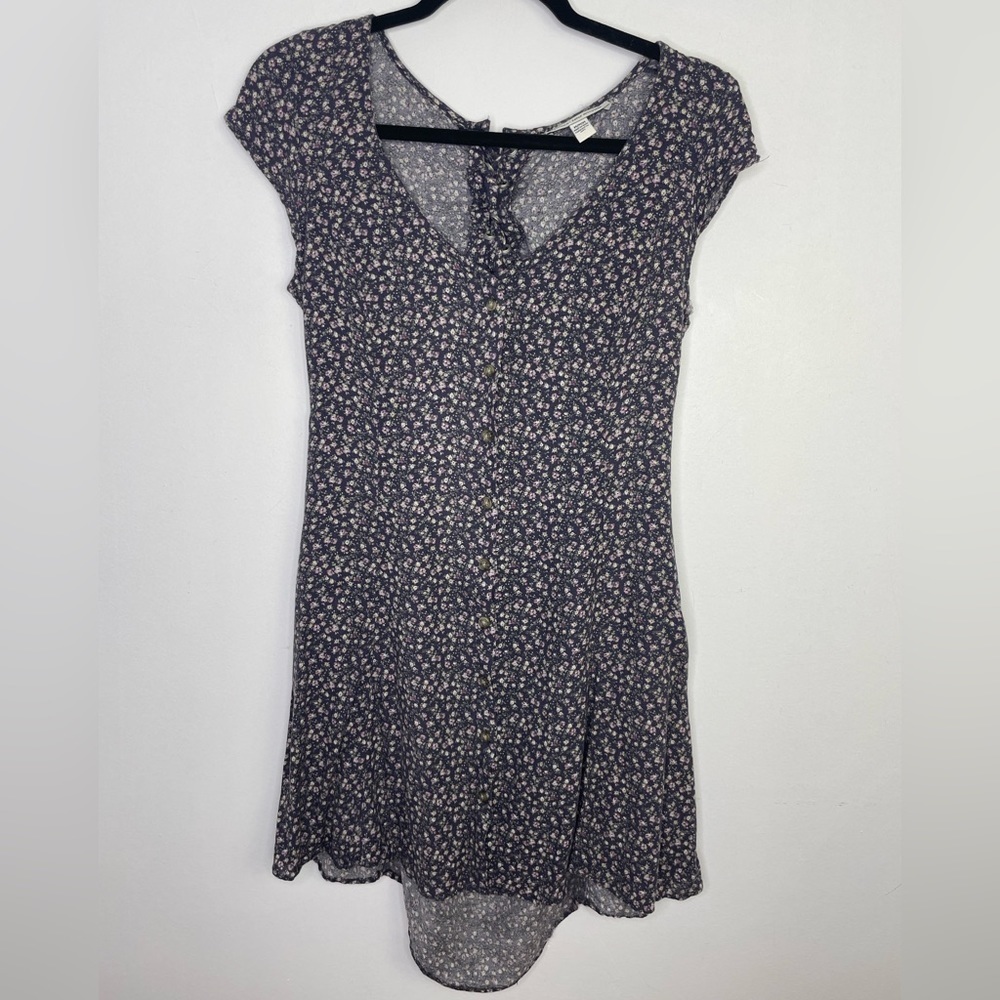 American Eagle open lace up back mini floral dress
